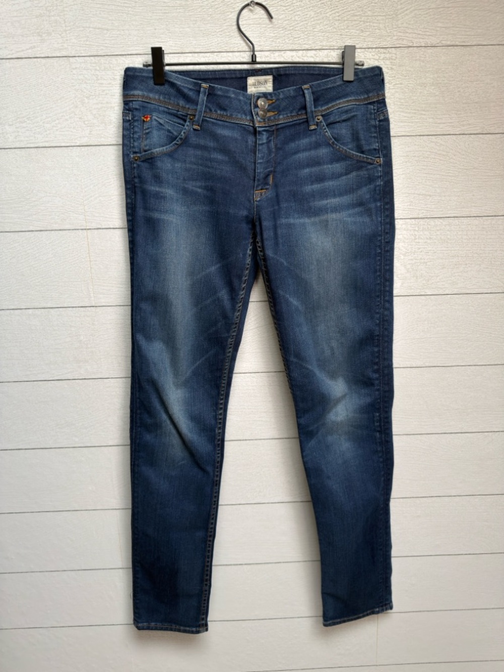 Hudson Jeans Collin Skinny Medium Dark Wash Low Rise Stretch Denim Size 29 / 8